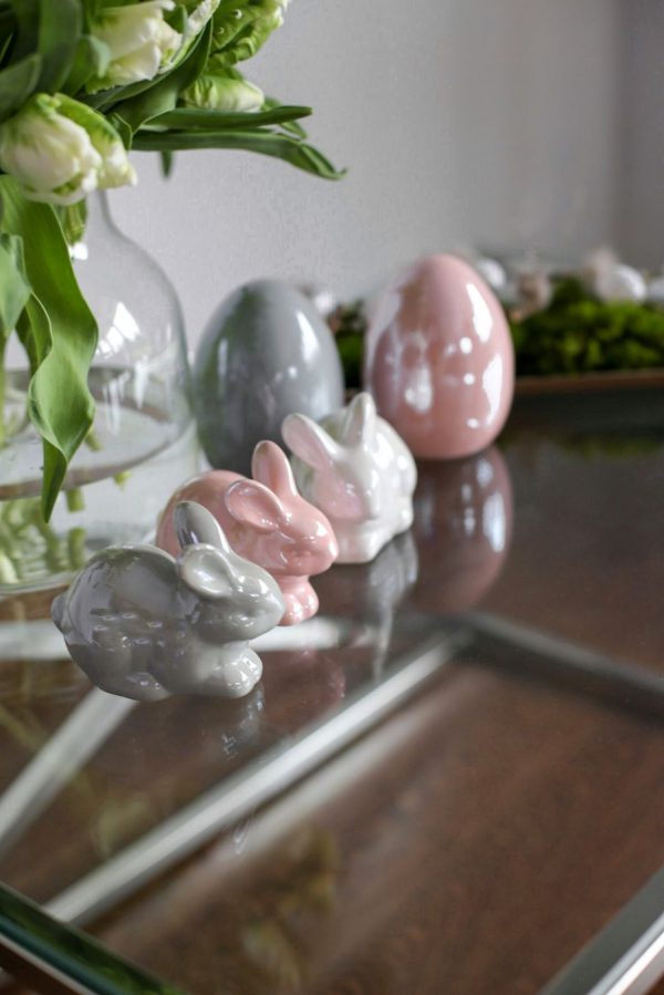 Perłowe zające i jaja TRIO - zestaw 6 figurek