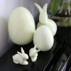 Seledynowe zajączki i jajko - 3 figurki